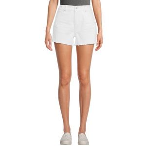 Time and Tru Shorts White Raw Frayed Hem Distressed Midrise 3.5" Inseam Size 8